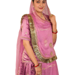 Mauve Pink Aari Sequins Work Poshak | Premium Bamber Satin | Jaipurio Designer Collection